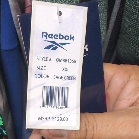 Reebok Two-Tone Black and Green Hoodie Jacket - Picture 7 of 7